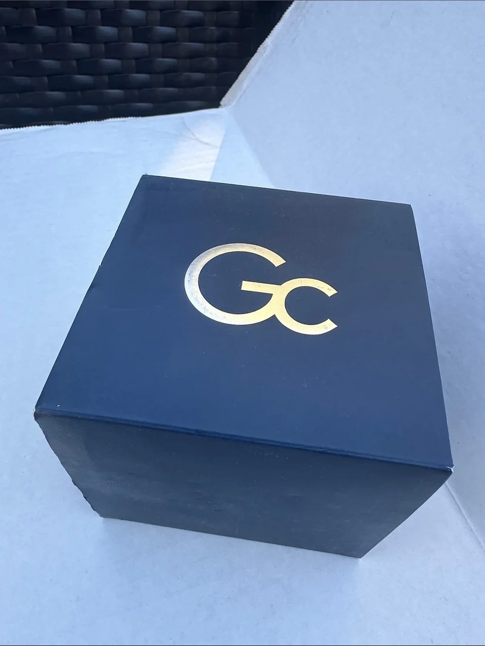 New Guess Collection Two-Tone Rose Gold and Silver Watch with Blue Dial